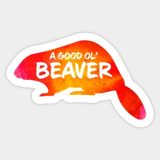 Beaver Critter - Watercolor Background Sticker